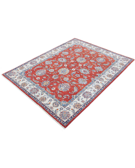 Ziegler 4' 8" X 6' 3" Hand Knotted Wool Rug 4' 8" X 6' 3" (142 X 191) / Red / Wool