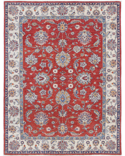 Ziegler 4' 8" X 6' 3" Hand Knotted Wool Rug 4' 8" X 6' 3" (142 X 191) / Red / Wool