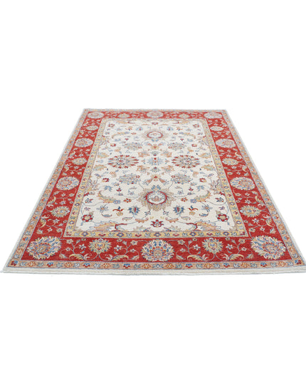 Ziegler 5' 6" X 7' 9" Hand Knotted Wool Rug 5' 6" X 7' 9" (168 X 236) / Ivory / Wool