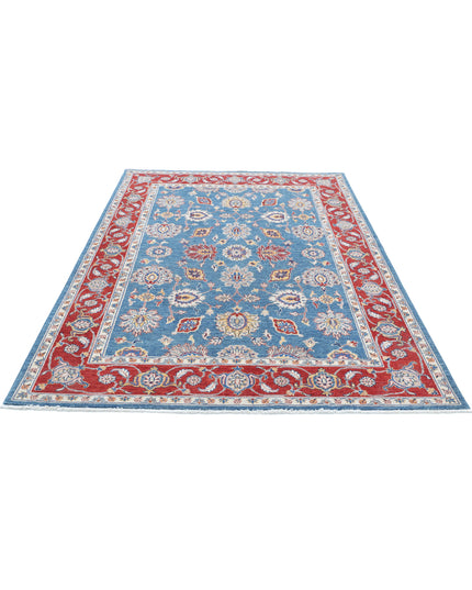 Ziegler 5' 4" X 7' 10" Hand Knotted Wool Rug 5' 4" X 7' 10" (162 X 239) / Blue / Wool