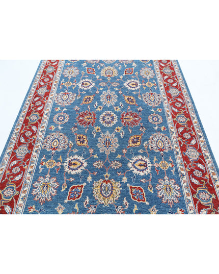 Ziegler 5' 4" X 7' 10" Hand Knotted Wool Rug 5' 4" X 7' 10" (162 X 239) / Blue / Wool