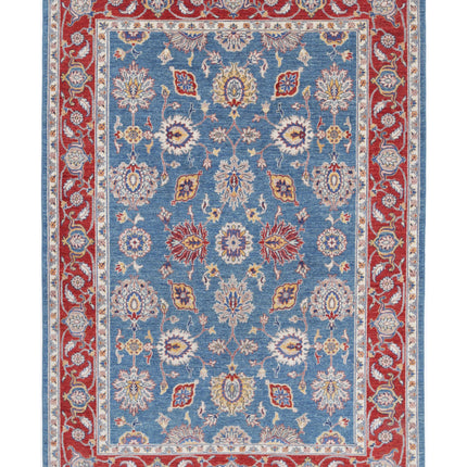 Ziegler 5' 4" X 7' 10" Hand Knotted Wool Rug 5' 4" X 7' 10" (162 X 239) / Blue / Wool