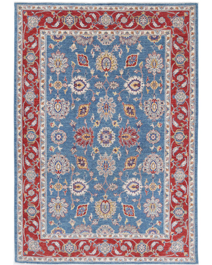 Ziegler 5' 4" X 7' 10" Hand Knotted Wool Rug 5' 4" X 7' 10" (162 X 239) / Blue / Wool