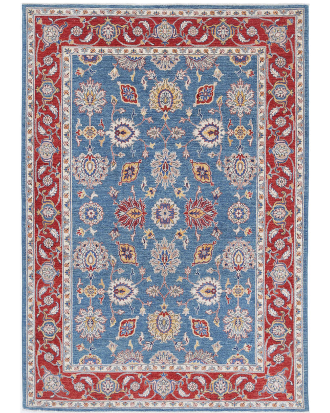 Ziegler 5' 4" X 7' 10" Hand Knotted Wool Rug 5' 4" X 7' 10" (162 X 239) / Blue / Wool