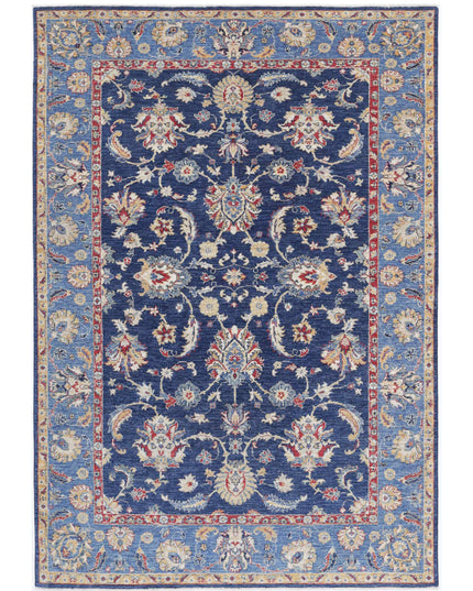 Ziegler 5' 6" X 8' 0" Hand Knotted Wool Rug 5' 6" X 8' 0" (168 X 244) / Blue / Wool
