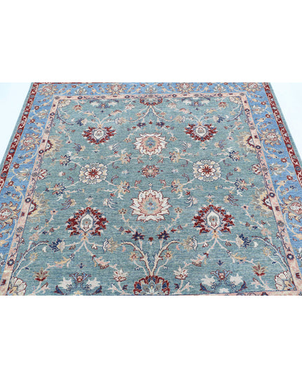 Ziegler 6' 4" X 6' 3" Hand Knotted Wool Rug 6' 4" X 6' 3" (193 X 191) / Green / Wool