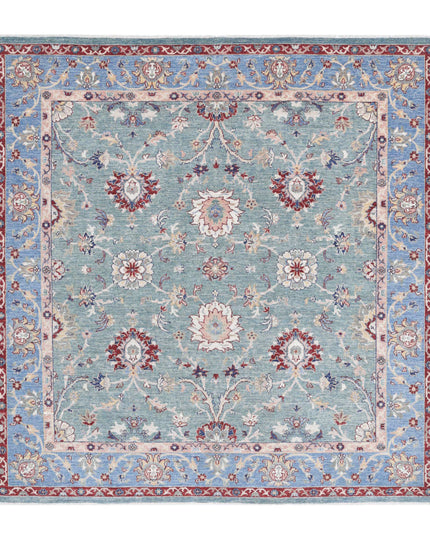 Ziegler 6' 4" X 6' 3" Hand Knotted Wool Rug 6' 4" X 6' 3" (193 X 191) / Green / Wool