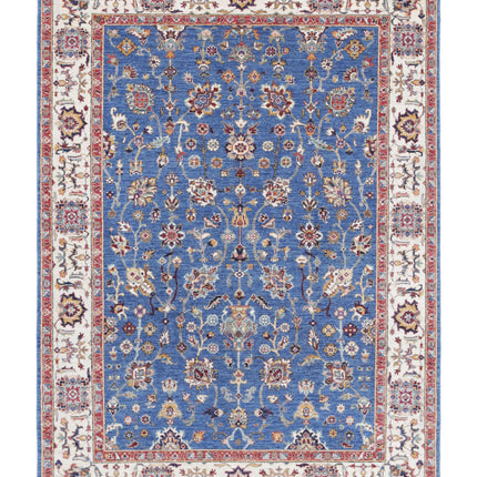 Ziegler 5' 6" X 7' 9" Hand Knotted Wool Rug 5' 6" X 7' 9" (168 X 236) / Blue / Wool