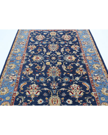 Ziegler 5' 8" X 7' 10" Hand Knotted Wool Rug 5' 8" X 7' 10" (173 X 239) / Blue / Wool