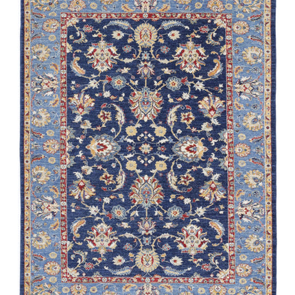 Ziegler 5' 8" X 7' 10" Hand Knotted Wool Rug 5' 8" X 7' 10" (173 X 239) / Blue / Wool