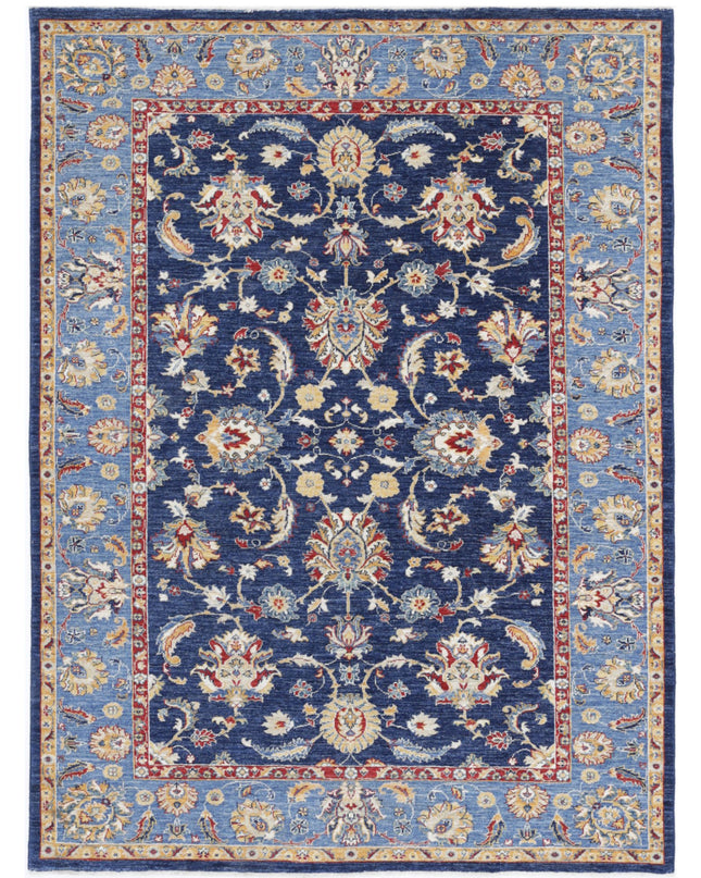 Ziegler 5' 8" X 7' 10" Hand Knotted Wool Rug 5' 8" X 7' 10" (173 X 239) / Blue / Wool