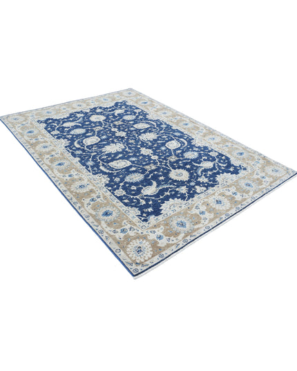 Ziegler 5' 6" X 7' 11" Hand Knotted Wool Rug 5' 6" X 7' 11" (168 X 241) / Blue / Wool