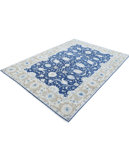 Ziegler 5' 6" X 7' 11" Hand Knotted Wool Rug 5' 6" X 7' 11" (168 X 241) / Blue / Wool
