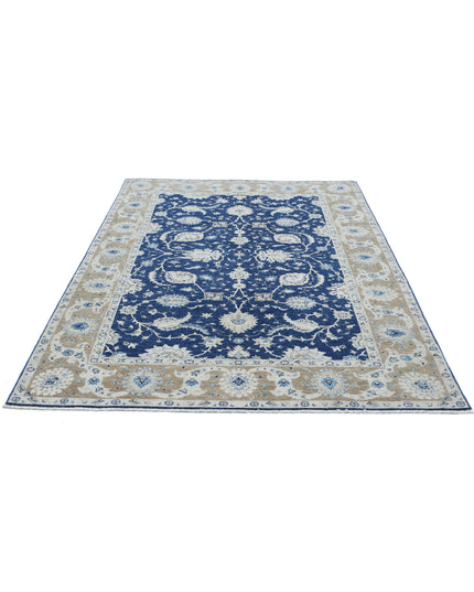 Ziegler 5' 6" X 7' 11" Hand Knotted Wool Rug 5' 6" X 7' 11" (168 X 241) / Blue / Wool