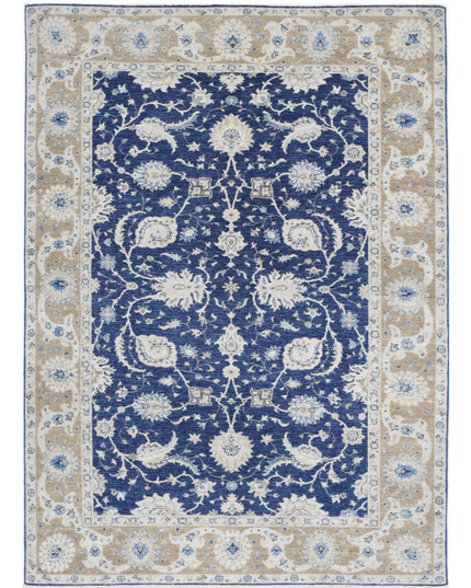 Ziegler 5' 6" X 7' 11" Hand Knotted Wool Rug 5' 6" X 7' 11" (168 X 241) / Blue / Wool