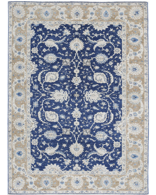 Ziegler 5' 6" X 7' 11" Hand Knotted Wool Rug 5' 6" X 7' 11" (168 X 241) / Blue / Wool