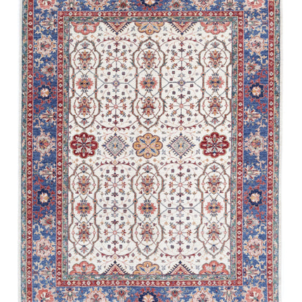 Ziegler 5' 6" X 7' 6" Hand Knotted Wool Rug 5' 6" X 7' 6" (168 X 229) / Ivory / Wool