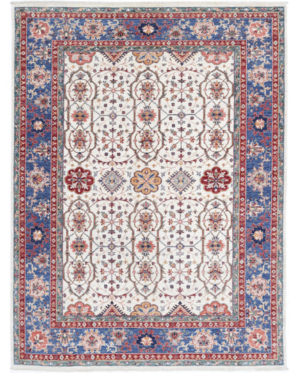Ziegler 5' 6" X 7' 6" Hand Knotted Wool Rug 5' 6" X 7' 6" (168 X 229) / Ivory / Wool