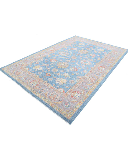 Ziegler 6' 7" X 10' 1" Hand Knotted Wool Rug 6' 7" X 10' 1" (201 X 307) / Blue / Wool