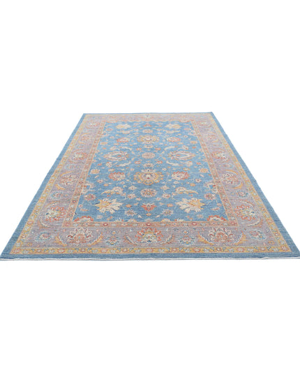 Ziegler 6' 7" X 10' 1" Hand Knotted Wool Rug 6' 7" X 10' 1" (201 X 307) / Blue / Wool