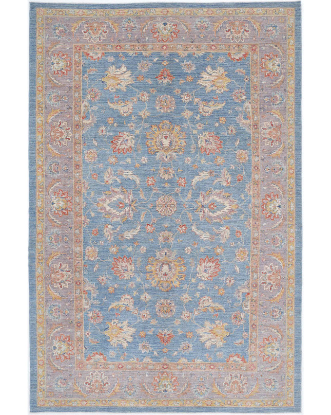 Ziegler 6' 7" X 10' 1" Hand Knotted Wool Rug 6' 7" X 10' 1" (201 X 307) / Blue / Wool