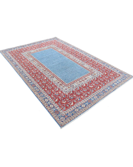 Ziegler 5' 8" X 8' 3" Hand Knotted Wool Rug 5' 8" X 8' 3" (173 X 251) / Blue / Wool
