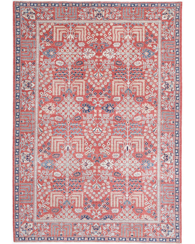 Ziegler 6' 0" X 8' 11" Hand Knotted Wool Rug 6' 0" X 8' 11" (183 X 272) / Red / Wool