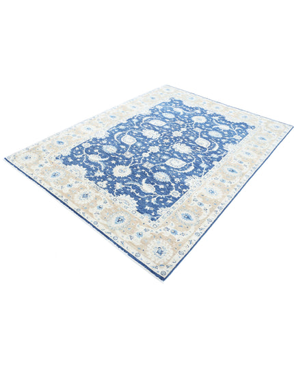 Ziegler 5' 8" X 7' 6" Hand Knotted Wool Rug 5' 8" X 7' 6" (173 X 229) / Blue / Wool
