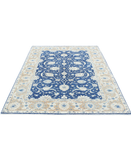 Ziegler 5' 8" X 7' 6" Hand Knotted Wool Rug 5' 8" X 7' 6" (173 X 229) / Blue / Wool