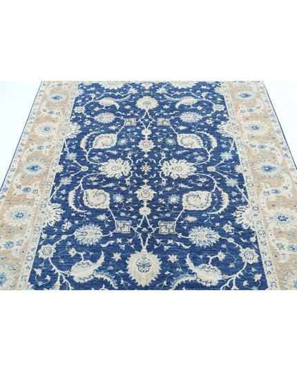 Ziegler 5' 8" X 7' 6" Hand Knotted Wool Rug 5' 8" X 7' 6" (173 X 229) / Blue / Wool