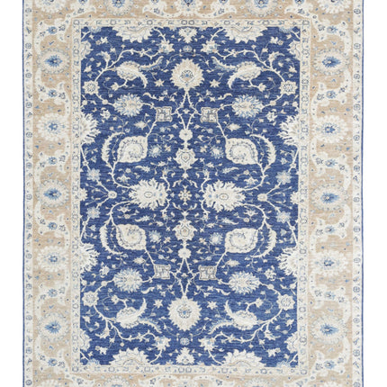 Ziegler 5' 8" X 7' 6" Hand Knotted Wool Rug 5' 8" X 7' 6" (173 X 229) / Blue / Wool