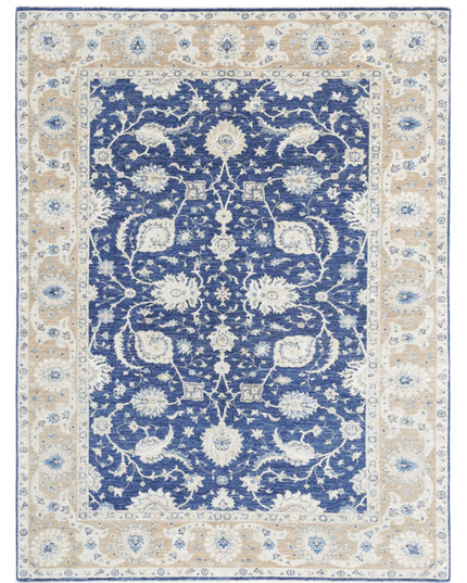Ziegler 5' 8" X 7' 6" Hand Knotted Wool Rug 5' 8" X 7' 6" (173 X 229) / Blue / Wool