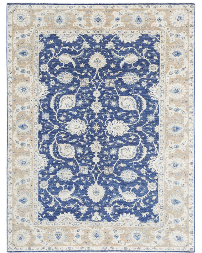 Ziegler 5' 8" X 7' 6" Hand Knotted Wool Rug 5' 8" X 7' 6" (173 X 229) / Blue / Wool