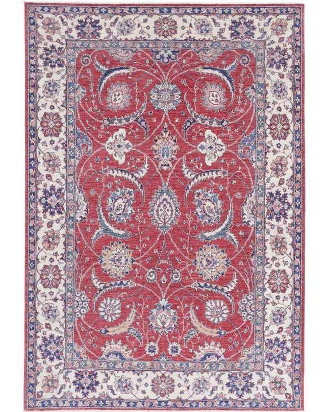 Ziegler 5' 4" X 8' 0" Hand Knotted Wool Rug 5' 4" X 8' 0" (162 X 244) / Red / Wool