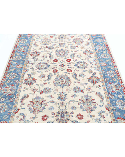 Ziegler 5' 6" X 7' 10" Hand Knotted Wool Rug 5' 6" X 7' 10" (168 X 239) / Ivory / Wool