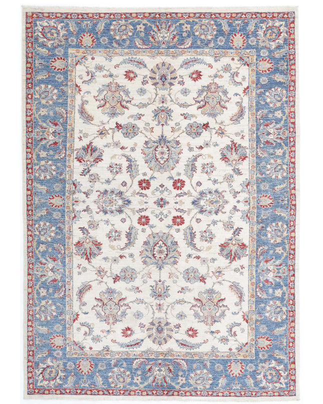 Ziegler 5' 6" X 7' 10" Hand Knotted Wool Rug 5' 6" X 7' 10" (168 X 239) / Ivory / Wool