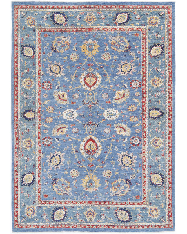 Ziegler 5' 7" X 7' 10" Hand Knotted Wool Rug 5' 7" X 7' 10" (170 X 239) / Blue / Wool