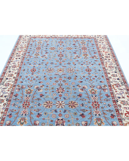 Ziegler 5' 9" X 7' 9" Hand Knotted Wool Rug 5' 9" X 7' 9" (175 X 236) / Blue / Wool