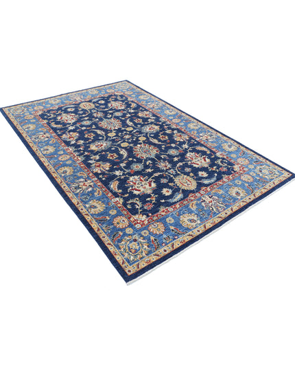 Ziegler 5' 6" X 8' 1" Hand Knotted Wool Rug 5' 6" X 8' 1" (168 X 246) / Blue / Wool