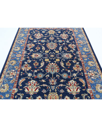 Ziegler 5' 6" X 8' 1" Hand Knotted Wool Rug 5' 6" X 8' 1" (168 X 246) / Blue / Wool