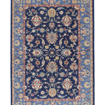 Ziegler 5' 6" X 8' 1" Hand Knotted Wool Rug 5' 6" X 8' 1" (168 X 246) / Blue / Wool