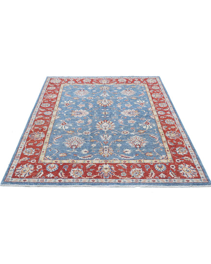 Ziegler 5' 1" X 6' 5" Hand Knotted Wool Rug 5' 1" X 6' 5" (155 X 196) / Blue / Wool