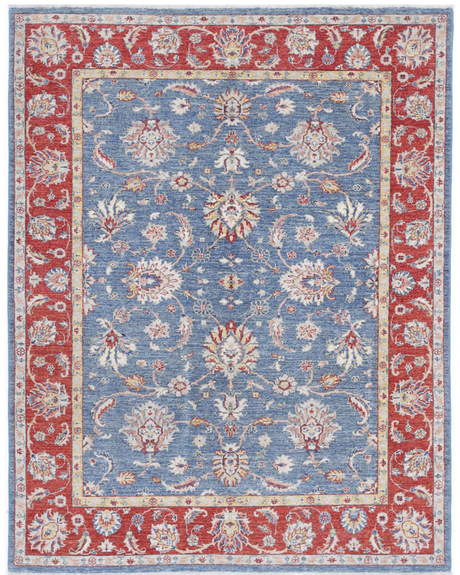 Ziegler 5' 1" X 6' 5" Hand Knotted Wool Rug 5' 1" X 6' 5" (155 X 196) / Blue / Wool
