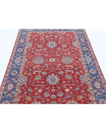 Ziegler 4' 9" X 6' 7" Hand Knotted Wool Rug 4' 9" X 6' 7" (145 X 201) / Red / Wool
