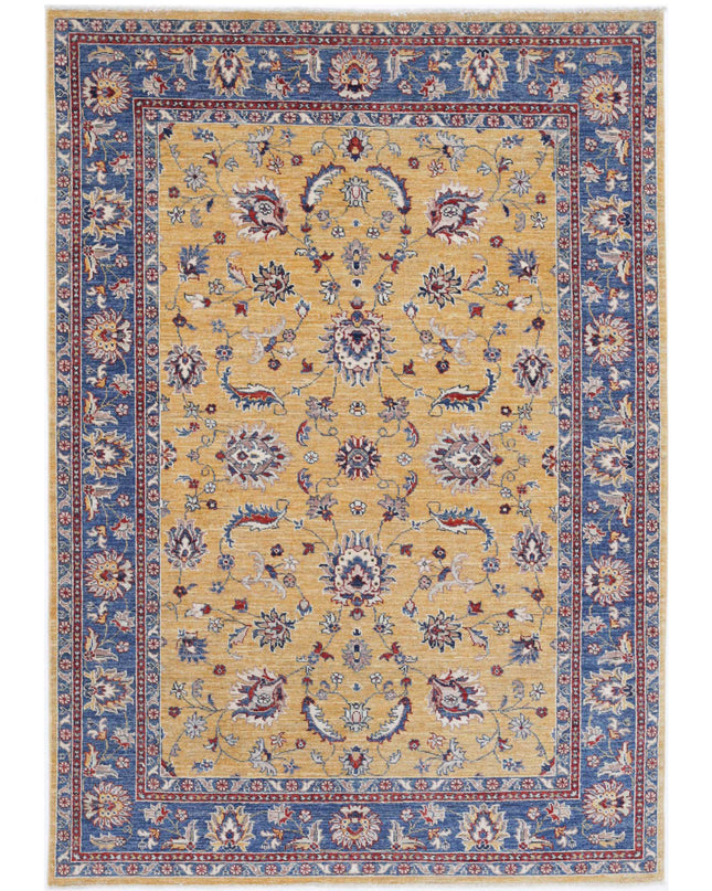 Ziegler 4' 11" X 6' 10" Hand Knotted Wool Rug 4' 11" X 6' 10" (150 X 208) / Gold / Wool