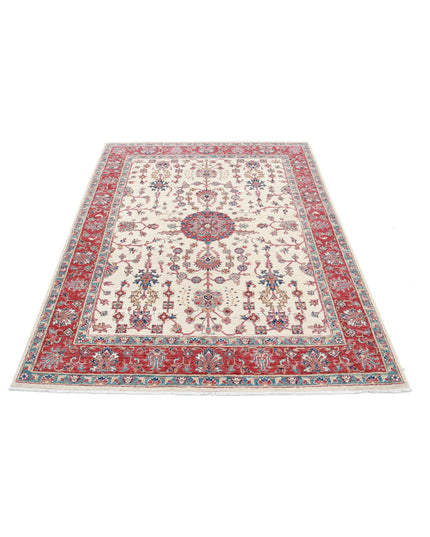 Ziegler 4' 10" X 6' 5" Hand Knotted Wool Rug 4' 10" X 6' 5" (147 X 196) / Ivory / Wool