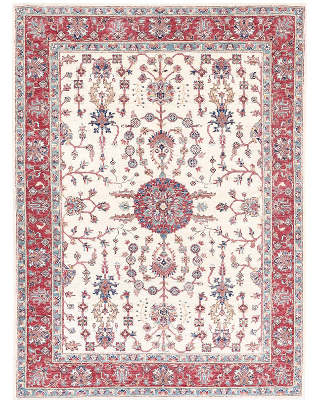 Ziegler 4' 10" X 6' 5" Hand Knotted Wool Rug 4' 10" X 6' 5" (147 X 196) / Ivory / Wool