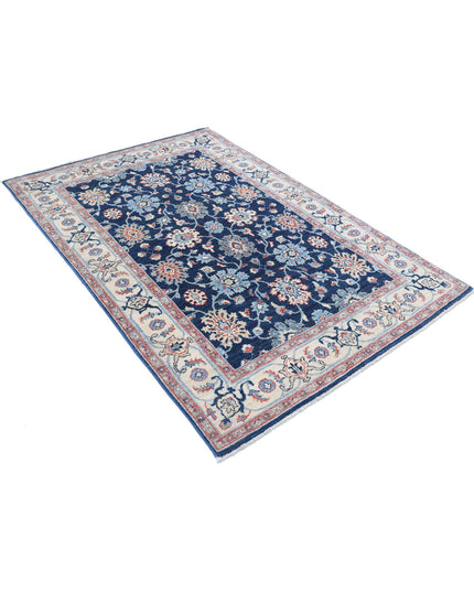 Ziegler 4' 4" X 6' 5" Hand Knotted Wool Rug 4' 4" X 6' 5" (132 X 196) / Blue / Wool
