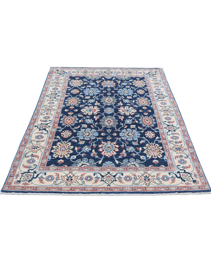 Ziegler 4' 4" X 6' 5" Hand Knotted Wool Rug 4' 4" X 6' 5" (132 X 196) / Blue / Wool