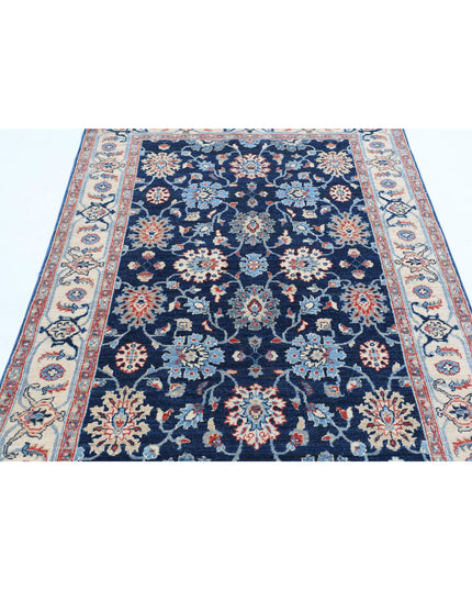 Ziegler 4' 4" X 6' 5" Hand Knotted Wool Rug 4' 4" X 6' 5" (132 X 196) / Blue / Wool
